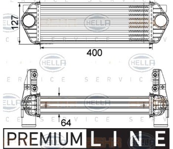 Интеркулер (охладител за въздуха на турбината) HELLA 8ML 376 746-171 за FORD TOURNEO CONNECT пътнически от 2002 до 2013