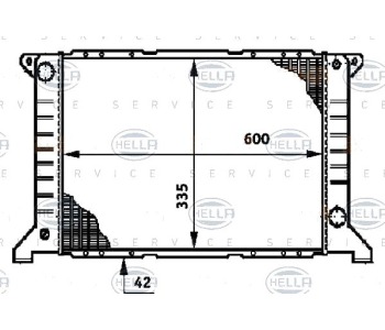 Радиатор, охлаждане на двигателя HELLA 8MK 376 720-201 за FORD TRANSIT (E) товарен от 1991 до 1994