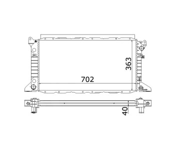 Воден радиатор TOP QUALITY за FORD TRANSIT (E) платформа от 1994 до 2000