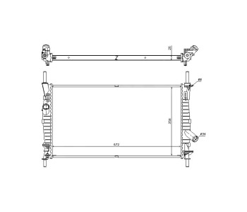 Воден радиатор TOP QUALITY за FORD TRANSIT (FM, FN) платформа от 2000 до 2006