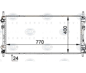 Радиатор, охлаждане на двигателя HELLA 8MK 376 755-321 за FORD TRANSIT TOURNEO (FD, FB, FS, FZ, FC) от 2000 до 2006