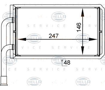 Топлообменник HELLA за FORD TRANSIT (FM, FN) платформа от 2000 до 2006