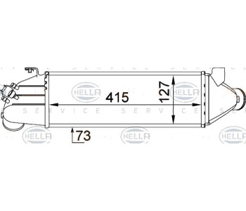 Интеркулер (охладител за въздуха на турбината) HELLA 8ML 376 746-631 за FORD TRANSIT (FA) товарен от 2000 до 2006