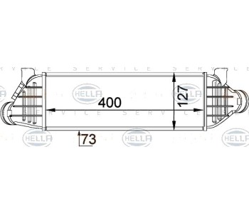 Интеркулер (охладител за въздуха на турбината) HELLA 8ML 376 746-651 за FORD TRANSIT (FM, FN) платформа от 2000 до 2006