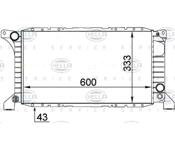 Воден радиатор HELLA за FORD TRANSIT (E) товарен от 1991 до 1994