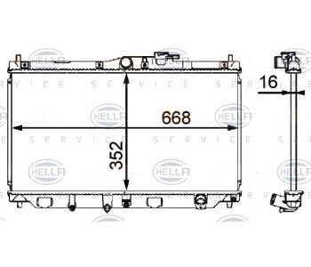 Радиатор, охлаждане на двигателя HELLA 8MK 376 708-131 за HONDA ACCORD IV (CB) седан от 1989 до 1993