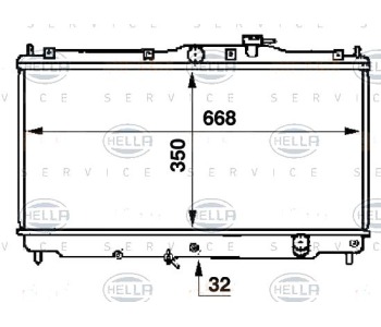 Воден радиатор HELLA за HONDA ACCORD IV (CB) седан от 1989 до 1993