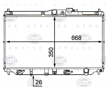 Воден радиатор HELLA за HONDA ACCORD IV (CB) седан от 1989 до 1993