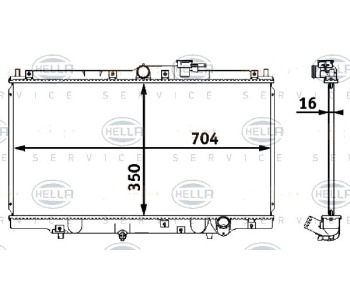 Радиатор, охлаждане на двигателя HELLA 8MK 376 708-261 за HONDA ACCORD V (CC, CD) седан от 1992 до 1997