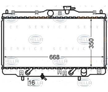 Воден радиатор HELLA за HONDA ACCORD V (CC, CD) седан от 1992 до 1997
