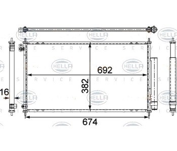 Кондензатор, климатизация HELLA 8FC 351 303-681 за HONDA ACCORD VII (CL, CN) от 2003 до 2012