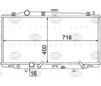 Радиатор, охлаждане на двигателя HELLA 8MK 376 768-371 за HONDA ACCORD VII (CL, CN) от 2003 до 2012