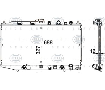 Воден радиатор HELLA за HONDA CIVIC IV (EC, ED, EE) хечбек от 1987 до 1993