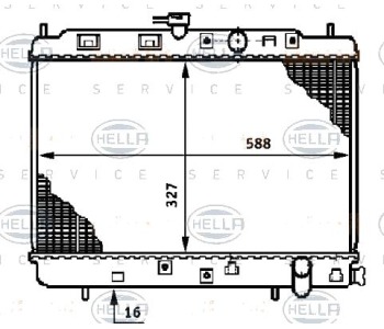 Воден радиатор HELLA за HONDA CIVIC IV (EC, ED, EE) хечбек от 1987 до 1993