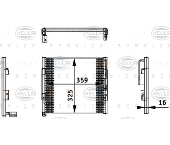 Кондензатор, климатизация HELLA 8FC 351 035-731 за HONDA CRX III (EH, EG) от 1992 до 1998