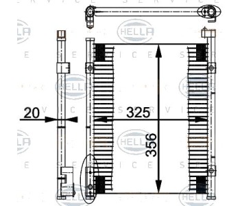 Кондензатор, климатизация HELLA 8FC 351 037-021 за HONDA CIVIC VI (EJ, EK) хечбек от 1995 до 2001