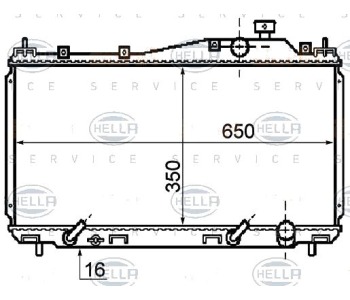 Радиатор, охлаждане на двигателя HELLA 8MK 376 753-631 за HONDA CIVIC VII (EU, EP, EV) хечбек от 1999 до 2006