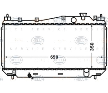Радиатор, охлаждане на двигателя HELLA 8MK 376 768-291 за HONDA CIVIC VII (EM2) купе от 2001 до 2003