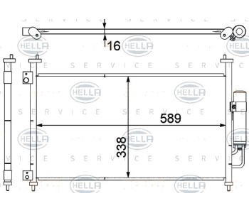 Кондензатор, климатизация HELLA 8FC 351 303-641 за HONDA CIVIC VIII (FD, FA) седан от 2005 до 2011