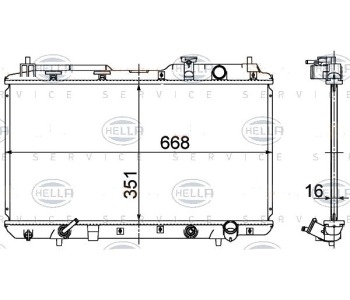 Радиатор, охлаждане на двигателя HELLA 8MK 376 724-531 за HONDA CR-V I (RD) от 1995 до 2002