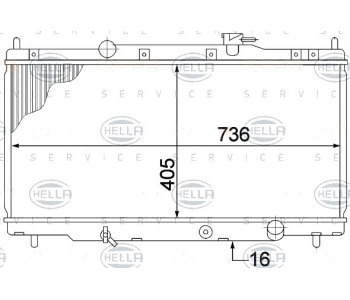 Радиатор, охлаждане на двигателя HELLA 8MK 376 768-311 за HONDA CR-V II (RD) от 2001 до 2006