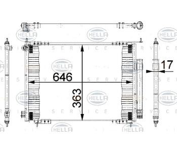 Кондензатор, климатизация HELLA 8FC 351 318-061 за HONDA CR-V II (RD) от 2001 до 2006