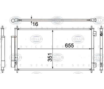 Кондензатор, климатизация HELLA 8FC 351 308-781 за HONDA CR-V III (RE) от 2006 до 2012
