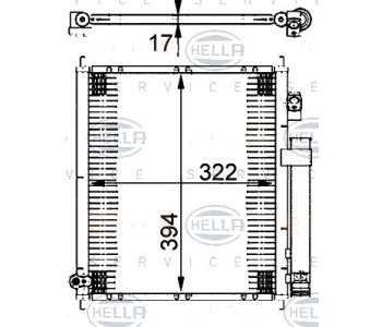 Кондензатор, климатизация HELLA 8FC 351 302-221 за HONDA JAZZ II (GD, GE3, GE2) от 2001 до 2008