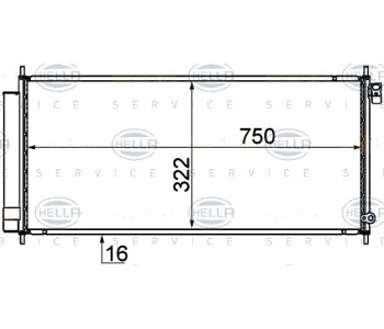 Кондензатор, климатизация HELLA 8FC 351 319-211 за HONDA JAZZ II (GD, GE3, GE2) от 2001 до 2008