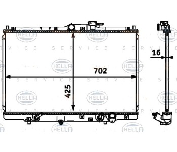 Радиатор, охлаждане на двигателя HELLA 8MK 376 718-521 за HONDA SHUTTLE (RA) от 1994 до 2004