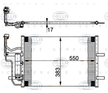 Кондензатор, климатизация HELLA 8FC 351 302-211 за MAZDA 3 (BK) седан от 2003 до 2009