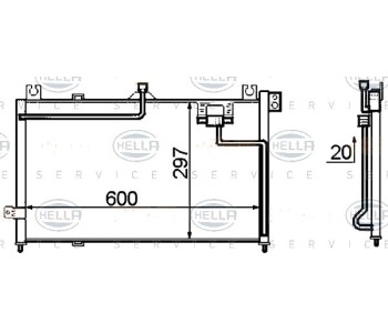 Кондензатор климатизации HELLA за MAZDA 323 P V (BA) от 1996 до 1998