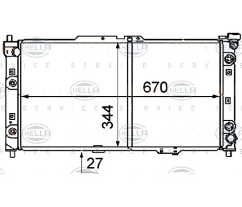 Воден радиатор HELLA за MAZDA 323 C V (BA) от 1994 до 1998