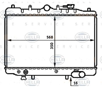 Воден радиатор HELLA за MAZDA 323 III (BF) седан от 1985 до 1991