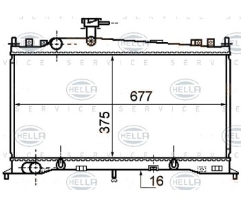 Воден радиатор HELLA за MAZDA 6 (GG) седан от 2002 до 2008