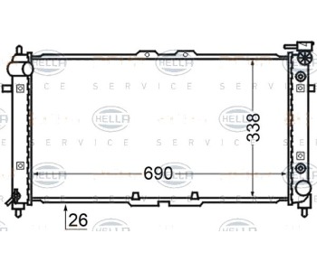 Воден радиатор HELLA за MAZDA XEDOS 6 (CA) от 1992 до 1999