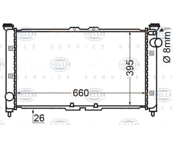 Воден радиатор HELLA за MAZDA XEDOS 9 (TA) от 1993 до 2002