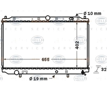 Радиатор, охлаждане на двигателя HELLA 8MK 376 724-751 за MITSUBISHI CARISMA (DA_) седан от 1999 до 2004