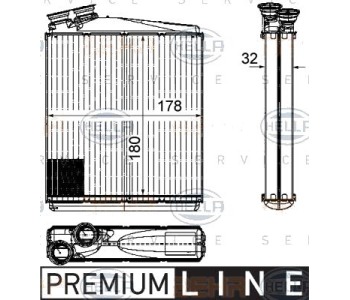 Топлообменник, отопление на вътрешното пространство HELLA 8FH 351 315-541 за VOLVO S80 II (AS) от 2006