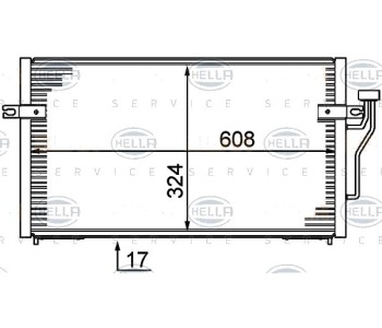 Кондензатор, климатизация HELLA 8FC 351 037-351 за MITSUBISHI CARISMA (DA_) хечбек от 1995 до 2006