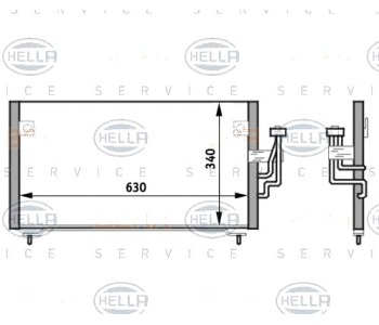 Кондензатор климатизации HELLA за MITSUBISHI GALANT VIII (EA_) комби от 1996 до 2003