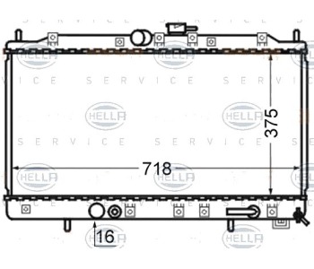 Радиатор, охлаждане на двигателя HELLA 8MK 376 724-681 за MITSUBISHI GALANT VIII (EA_) комби от 1996 до 2003