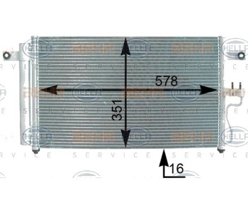Кондензатор, климатизация HELLA 8FC 351 302-321 за HYUNDAI ACCENT II (LC) хечбек от 1999 до 2005