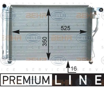 Кондензатор, климатизация HELLA 8FC 351 303-181 за HYUNDAI ACCENT III (MC) хечбек от 2006 до 2010