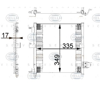 Кондензатор, климатизация HELLA 8FC 351 038-781 за HYUNDAI ATOS (MX) от 1997 до 2014