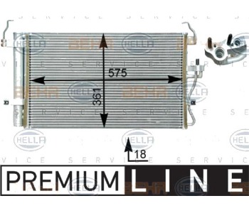 Кондензатор, климатизация HELLA 8FC 351 302-351 за HYUNDAI ELANTRA (XD) хечбек от 2000 до 2006