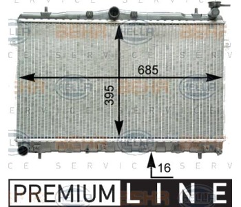 Радиатор, охлаждане на двигателя HELLA 8MK 376 762-081 за HYUNDAI COUPE (RD) от 1996 до 2002