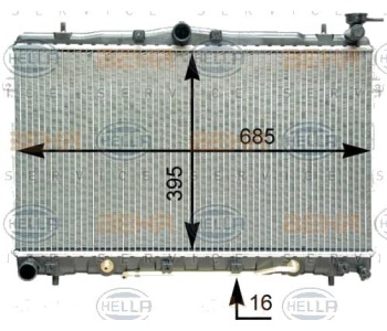 Воден радиатор HELLA за HYUNDAI COUPE (RD) от 1996 до 2002