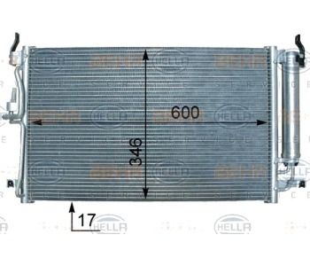 Кондензатор, климатизация HELLA 8FC 351 302-681 за HYUNDAI ELANTRA (XD) хечбек от 2000 до 2006