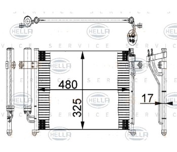 Кондензатор, климатизация HELLA 8FC 351 318-071 за HYUNDAI GETZ (TB) от 2002 до 2010